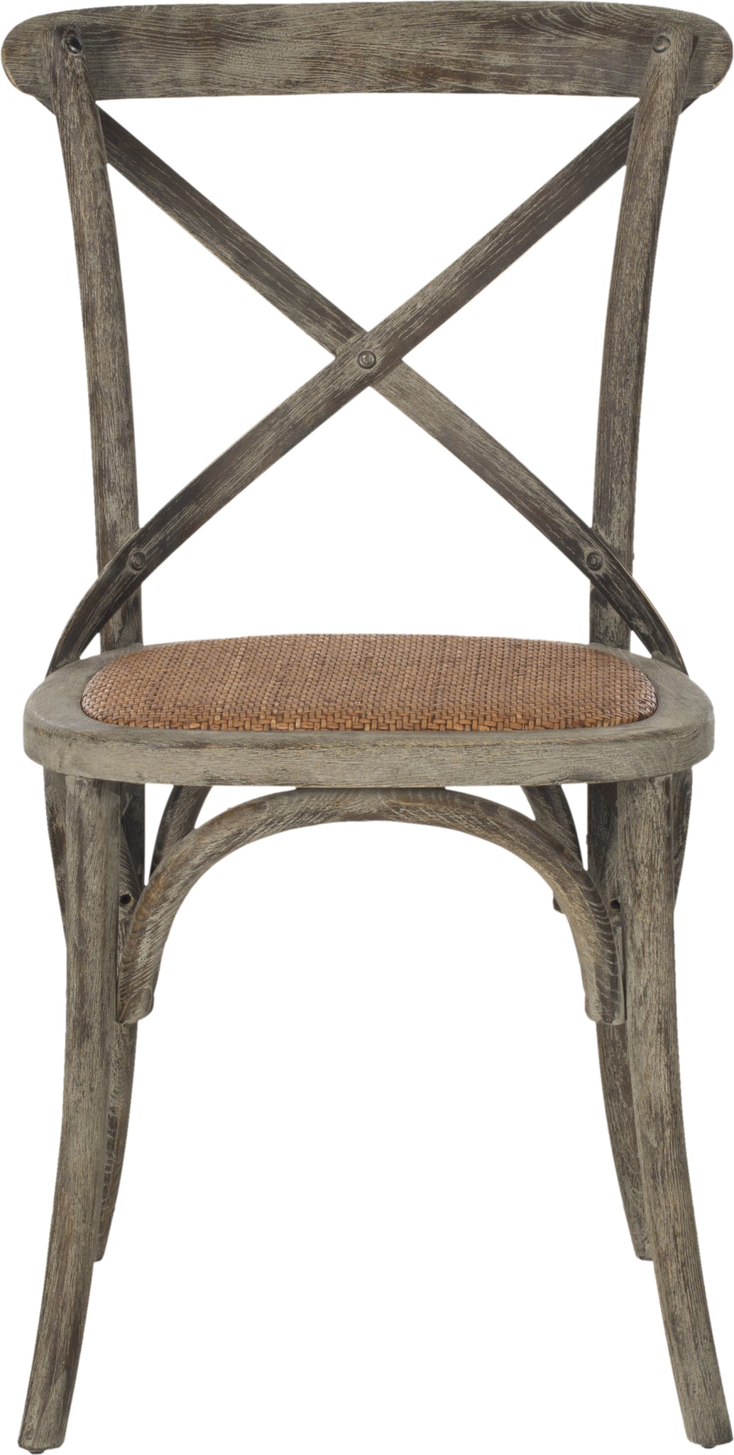 Safavieh Franklin 18''H X Back Farmhouse Chair (SET Of 2) Distressed Colonial Walnut and Medium Brown Furniture main image