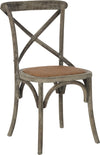 Safavieh Franklin 18''H X Back Farmhouse Chair (SET Of 2) Distressed Colonial Walnut and Medium Brown Furniture 