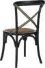 Safavieh Eleanor 18''H X Back Farmhouse Side Chair Distressed Hickory and Medium Brown Furniture 