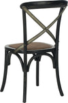 Safavieh Eleanor 18''H X Back Farmhouse Side Chair Distressed Hickory and Medium Brown Furniture 