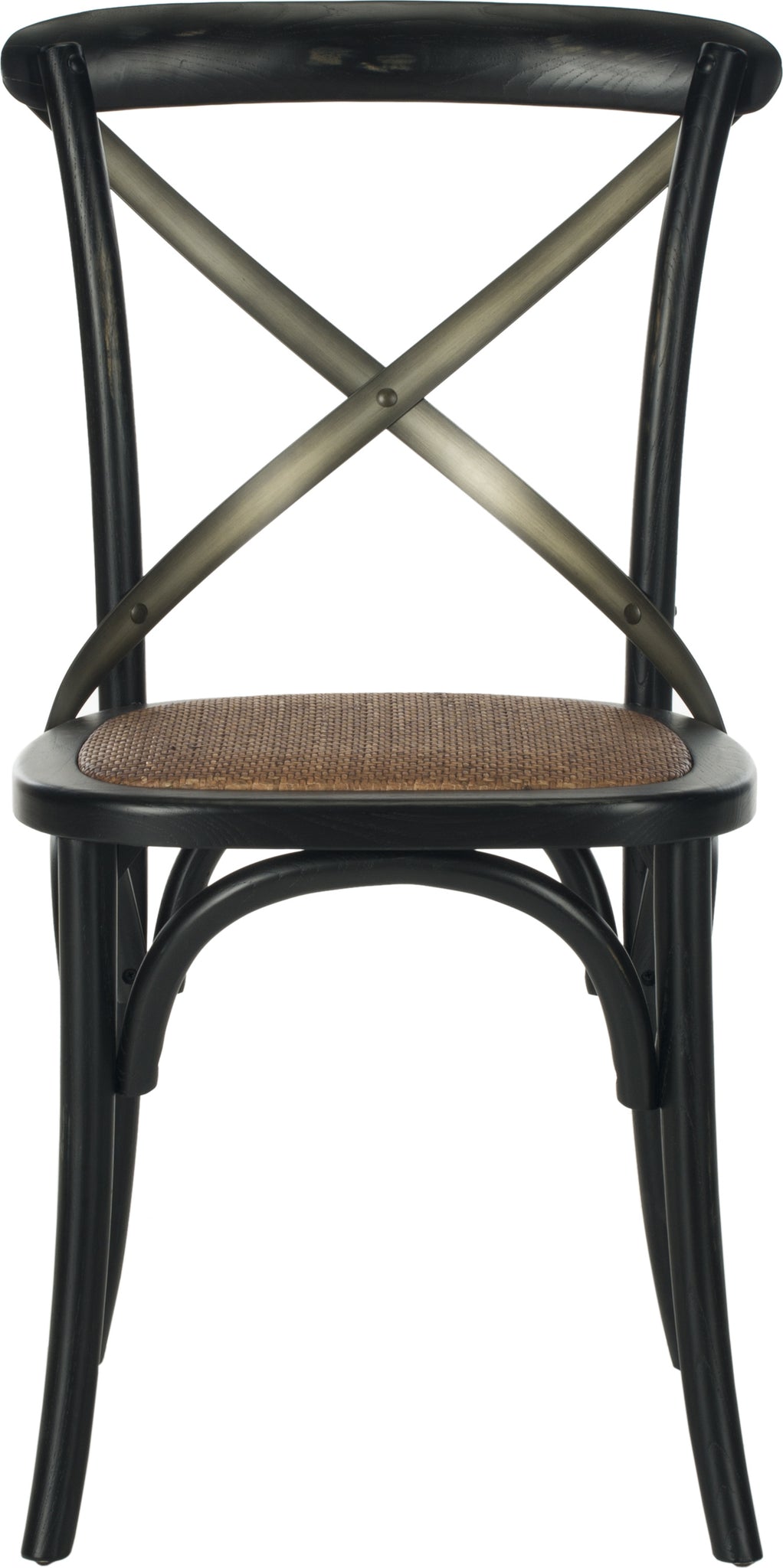 Safavieh Eleanor 18''H X Back Farmhouse Side Chair Distressed Hickory and Medium Brown Furniture main image