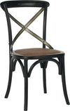 Safavieh Eleanor 18''H X Back Farmhouse Side Chair Distressed Hickory and Medium Brown Furniture 
