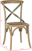Safavieh Eleanor 18''H X Back Farmhouse Side Chair Weathered Oak and Medium Brown Furniture 