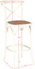 Safavieh Franklin X Back Bar Stool Distressed Ivory and Medium Brown Furniture 