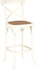 Safavieh Franklin X Back Bar Stool Distressed Ivory and Medium Brown Furniture 