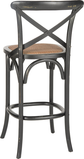 Safavieh Franklin X Back Bar Stool Distressed Hickory and Medium Brown Furniture 