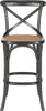Safavieh Franklin X Back Bar Stool Distressed Hickory and Medium Brown Furniture main image