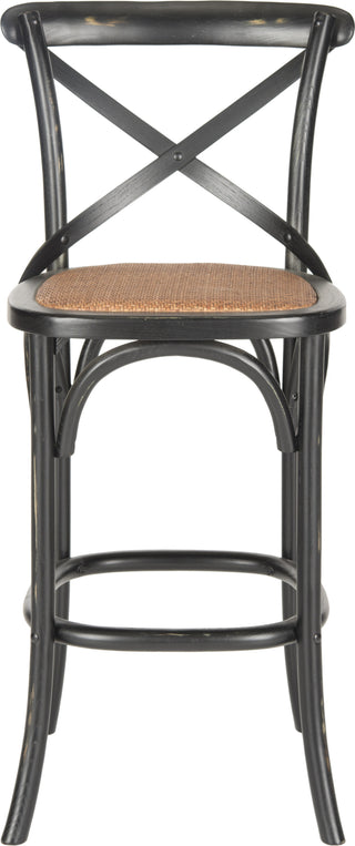 Safavieh Franklin X Back Bar Stool Distressed Hickory and Medium Brown Furniture main image