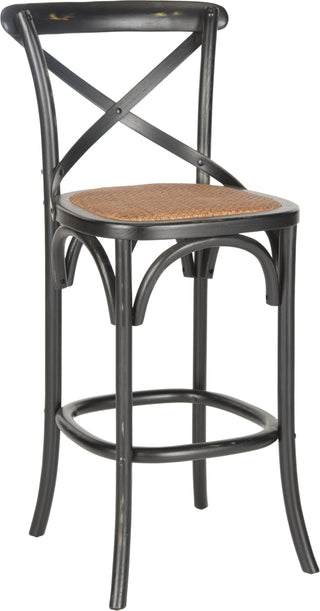 Safavieh Franklin X Back Bar Stool Distressed Hickory and Medium Brown Furniture 