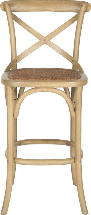 Safavieh Franklin X Back Bar Stool Weathered Oak and Medium Brown Furniture main image