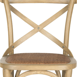 Safavieh Franklin X Back Bar Stool Weathered Oak and Medium Brown Furniture 