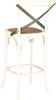 Safavieh Eleanor X Back Bar Stool Distressed Ivory and Medium Brown Furniture 
