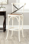 Safavieh Eleanor X Back Bar Stool Distressed Ivory and Medium Brown Furniture  Feature