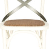 Safavieh Eleanor X Back Bar Stool Distressed Ivory and Medium Brown Furniture 