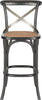 Safavieh Eleanor X Back Bar Stool Distressed Hickory and Medium Brown Furniture main image