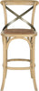 Safavieh Eleanor X Back Bar Stool Weathered Oak and Medium Brown Furniture main image