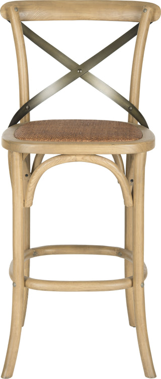 Safavieh Eleanor X Back Bar Stool Weathered Oak and Medium Brown Furniture main image