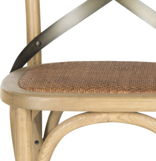 Safavieh Eleanor X Back Bar Stool Weathered Oak and Medium Brown Furniture 