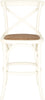 Safavieh Franklin X Back Counter Stool Distressed Ivory and Medium Brown Furniture main image