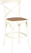Safavieh Franklin X Back Counter Stool Distressed Ivory and Medium Brown Furniture 