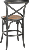 Safavieh Franklin X Back Counter Stool Distressed Hickory and Medium Brown Furniture 