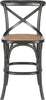 Safavieh Franklin X Back Counter Stool Distressed Hickory and Medium Brown Furniture main image