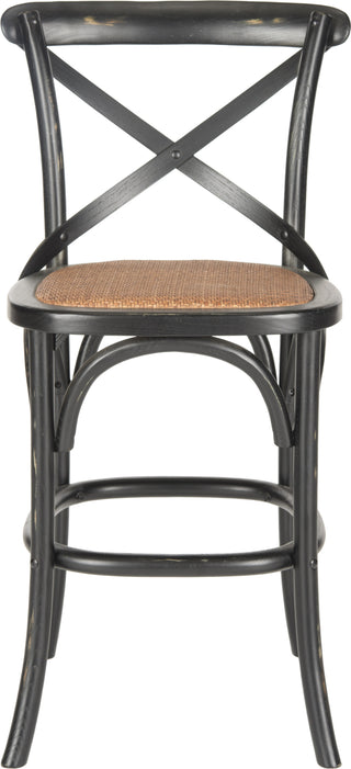 Safavieh Franklin X Back Counter Stool Distressed Hickory and Medium Brown Furniture main image