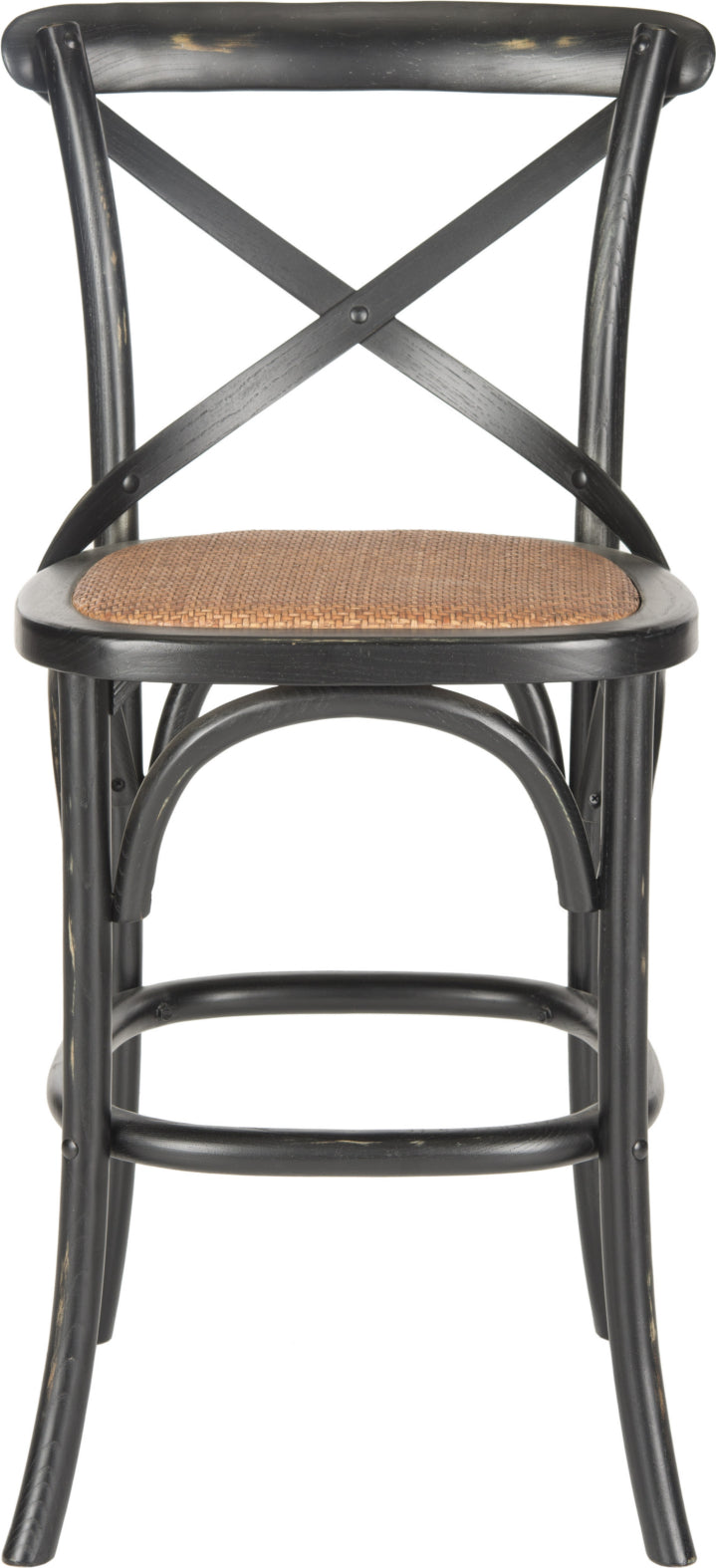 Safavieh Franklin X Back Counter Stool Distressed Hickory and Medium Brown Furniture main image