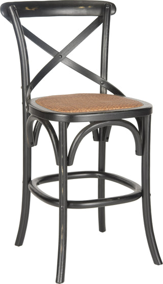 Safavieh Franklin X Back Counter Stool Distressed Hickory and Medium Brown Furniture 