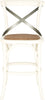 Safavieh Eleanr X Back Counter Stool Distressed Ivory and Medium Brown Furniture main image