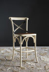 Safavieh Eleanr X Back Counter Stool Distressed Ivory and Medium Brown Furniture 
