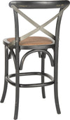 Safavieh Eleanr X Back Counter Stool Distressed Hickory and Medium Brown Furniture 