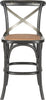 Safavieh Eleanr X Back Counter Stool Distressed Hickory and Medium Brown Furniture main image