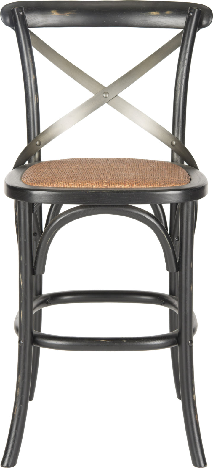 Safavieh Eleanr X Back Counter Stool Distressed Hickory and Medium Brown Furniture main image
