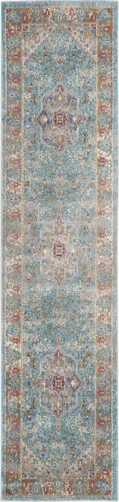 Safavieh Aria ARA100B Blue/Creme Area Rug Runner Image