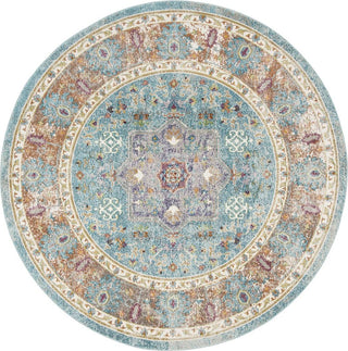 Safavieh Aria ARA100B Blue/Creme Area Rug Round Image