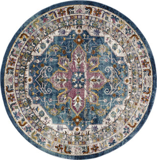 Safavieh Aria ARA160B Blue/Creme Area Rug Round Image