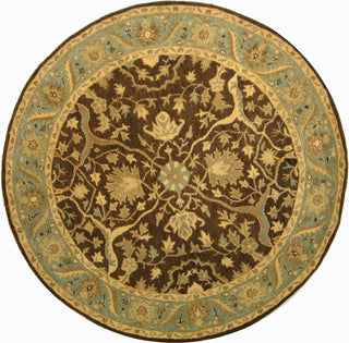 Safavieh Antiquity At14 Brown/Green Area Rug Round