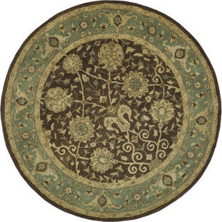 Safavieh Antiquity At21 Brown/Green Area Rug Round