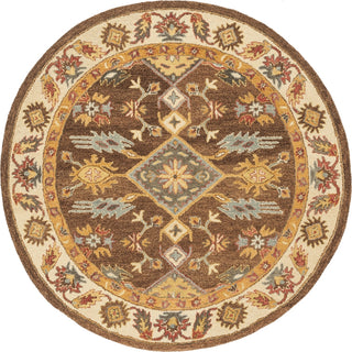 Safavieh Antiquity 502 Dark Brown/Ivory Area Rug Round