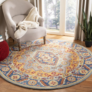 Safavieh Antiquity 504 Blue/Gold Area Rug Room Scene Feature