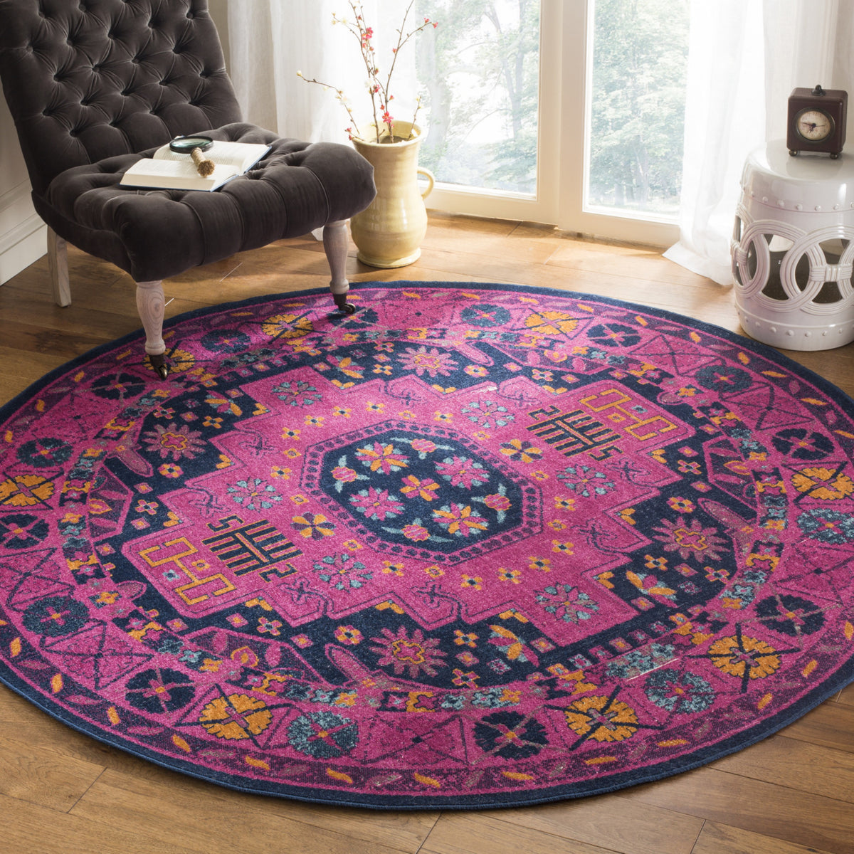 Fuchsia Rugs Safavieh Artisan ATN335F Blue/Fuchsia Area Rug – Incredible Rugs and Decor