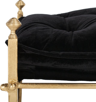 Safavieh Jasmine Tufted Bench Black and Gold Foil Furniture 