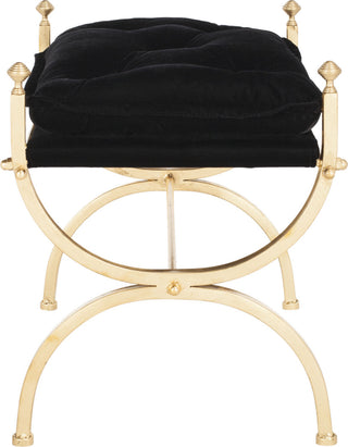 Safavieh Jasmine Tufted Bench Black and Gold Foil Furniture 