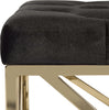 Safavieh Farah Tufted Rectangular Bench Black and Brass Furniture 