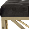 Safavieh Farah Tufted Rectangular Bench Black and Brass Furniture 