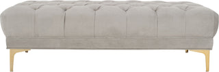 Safavieh Zarya Tufted Rectangular Bench Grey and Brass Furniture Main