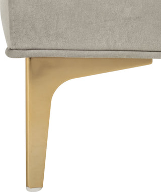 Safavieh Zarya Tufted Rectangular Bench Grey and Brass Furniture 