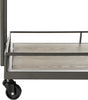Safavieh Dawson 2 Tier Rectangle Bar Cart Rustic Oak and Gun Metal Furniture 