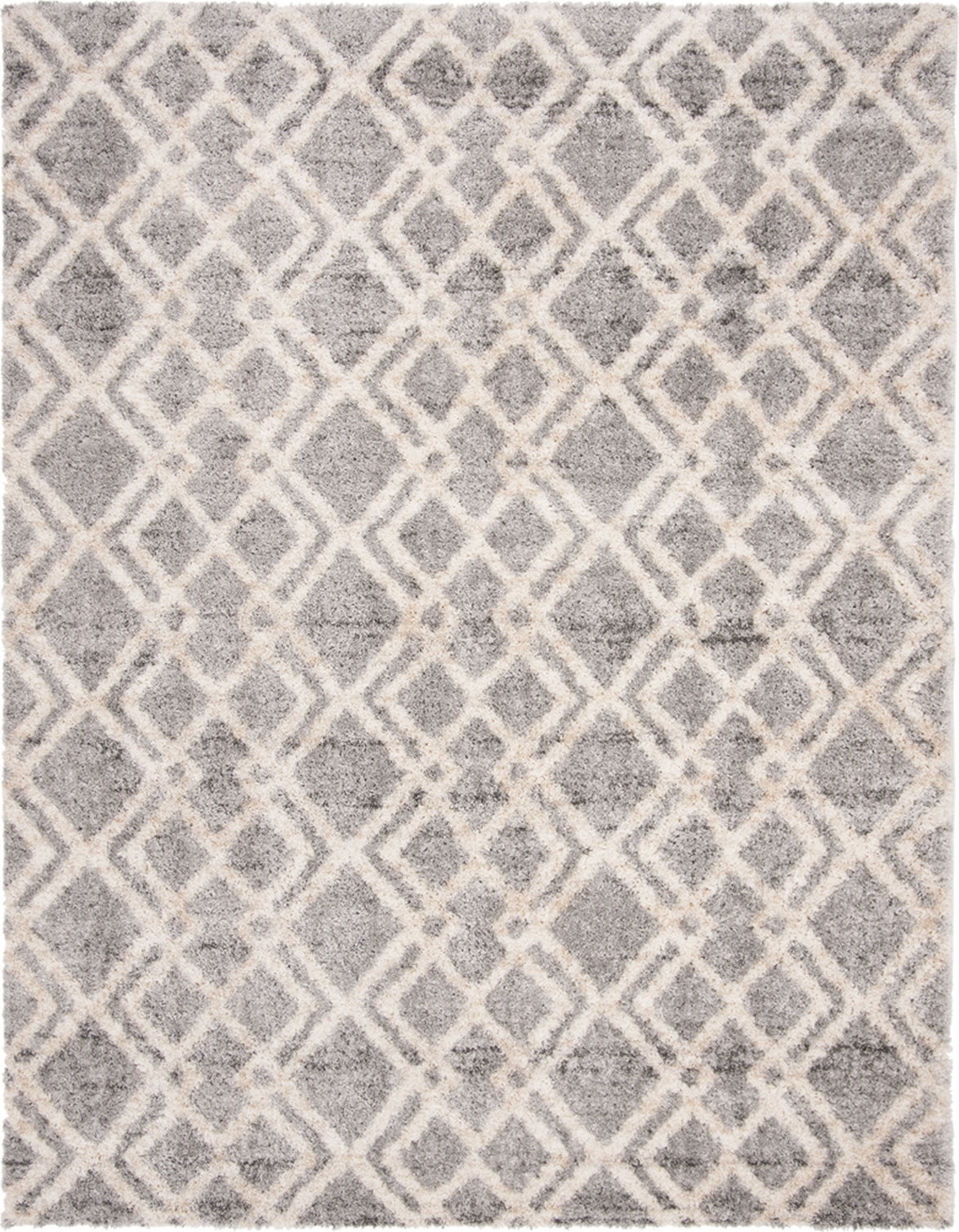 Safavieh 8' x 10' Berber Shag 200 BER215B Ivory / Grey Rug